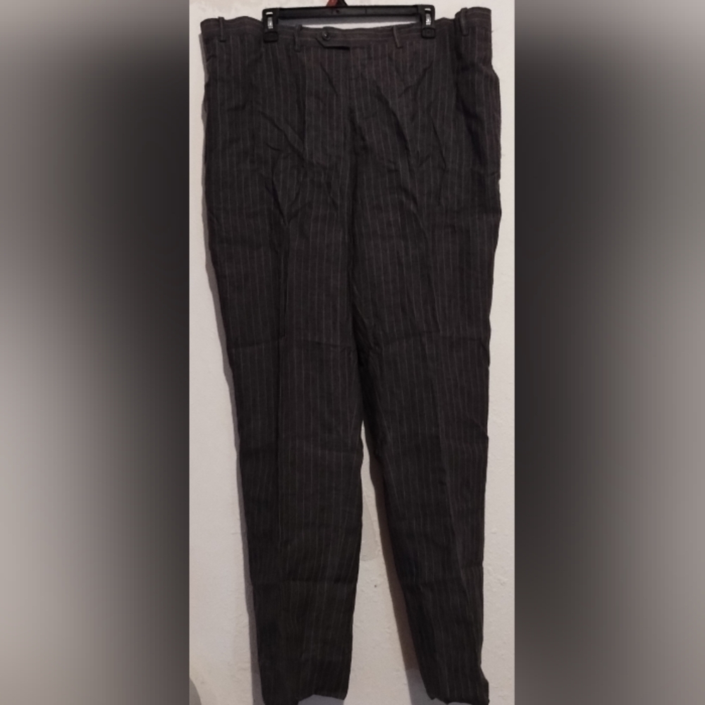 No label grey white pinstripe dress pants